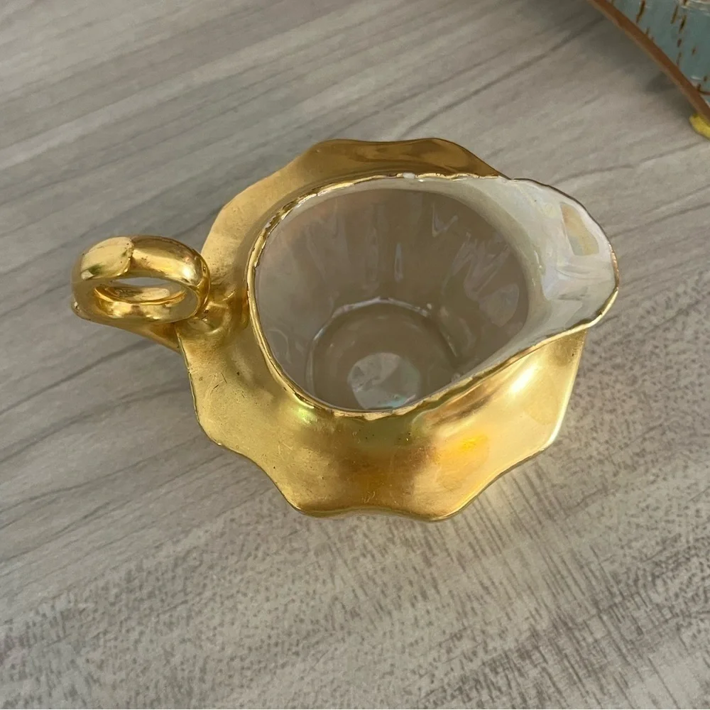 1920’s ROCHELLE FINE CHINA CREAMER HEAVY GOLD ENCRUSTED JAPAN